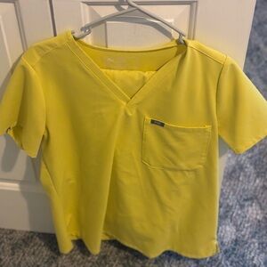 Figs Yellow V-Neck Short Sleeve Tee